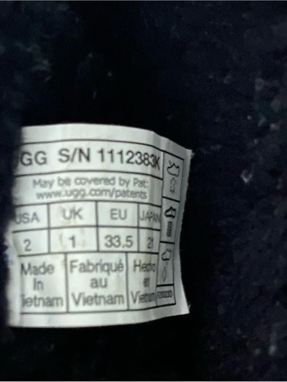 UGG Black Short Boot with Multicolor Logo Stitching